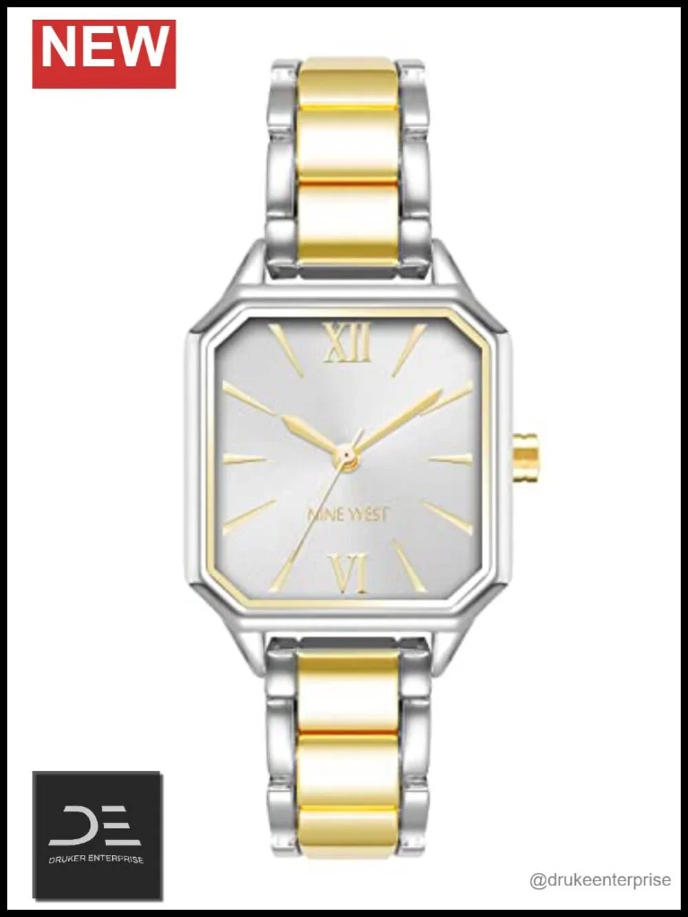 Two-Tone Adjustable Link Bracelet Watch, Japanese Quartz, Chronograph